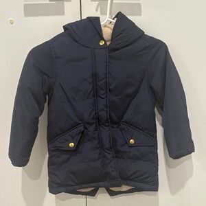 Crewcuts Dark Blue Puffer Jacket with Gold Accents
